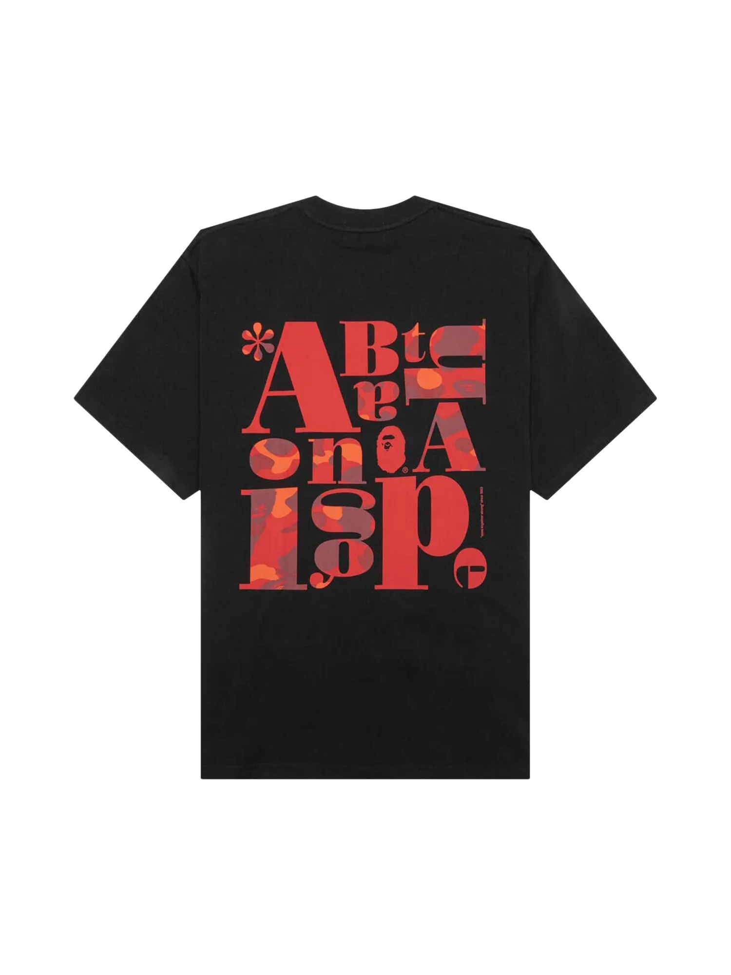 Футболка с текстовым рисунком BAPE — изображение 2 из 2, черный