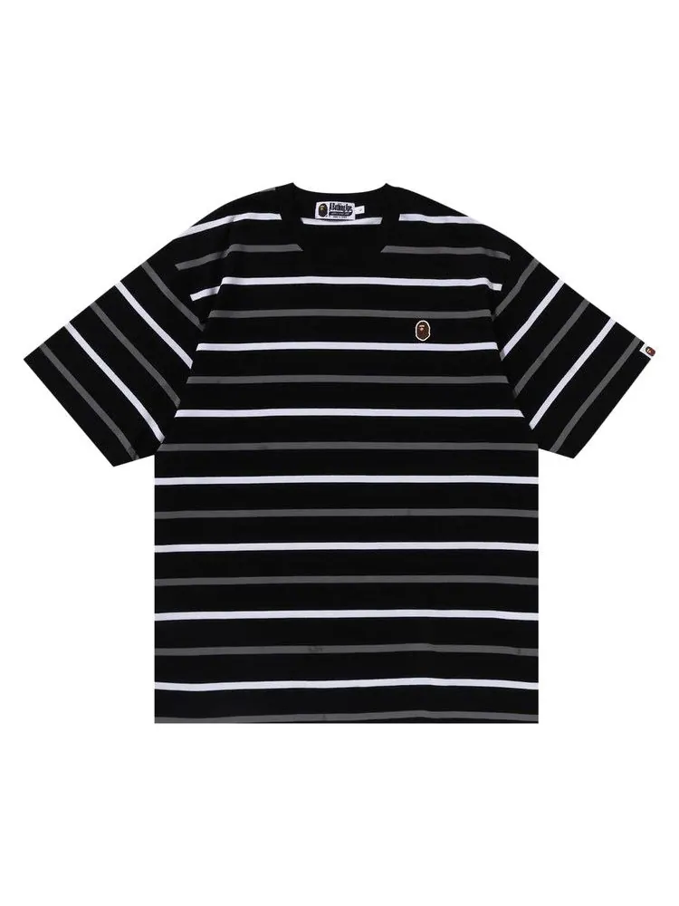 Футболка BAPE Ape Head One Point Stripe Tee — изображение 1 из 1, черный