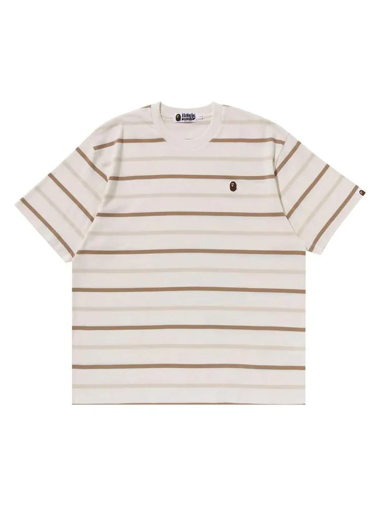 Футболка BAPE Ape Head One Point Stripe Tee — изображение 1 из 1, белый