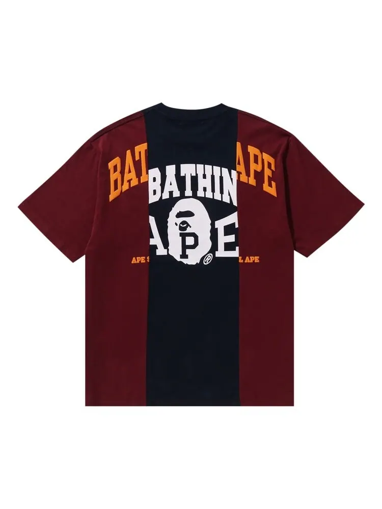 Футболка BAPE Badges Color Blocking 'Navy' — изображение 2 из 3, синий