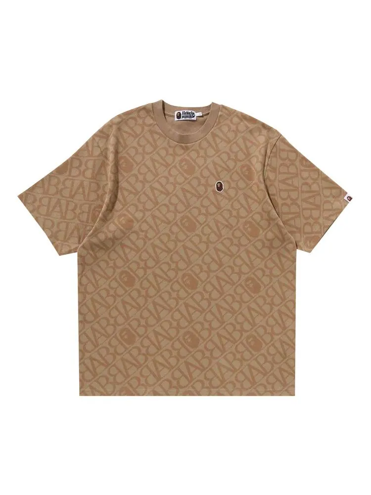 Футболка BAPE Sport Monogram Ape Head One Point Tee — изображение 1 из 1, бежевый