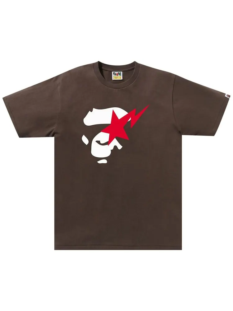 Футболка BAPE Ape Face Sta Tee — изображение 1 из 2, коричневый