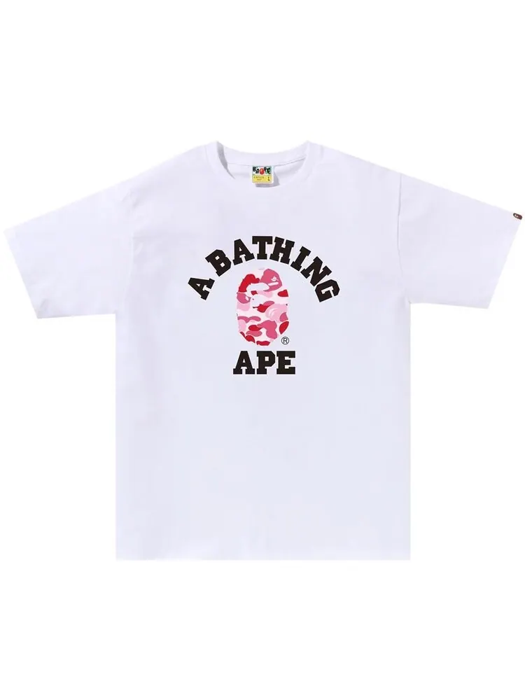 Футболка BAPE ABC Camo College 'White/Pink' — изображение 1 из 1, белый