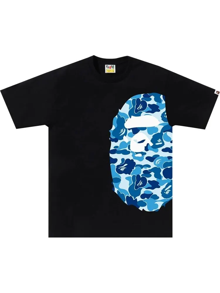Футболка BAPE ABC Camo Side Big Ape Head 'Black/Blue' — изображение 1 из 1, черный