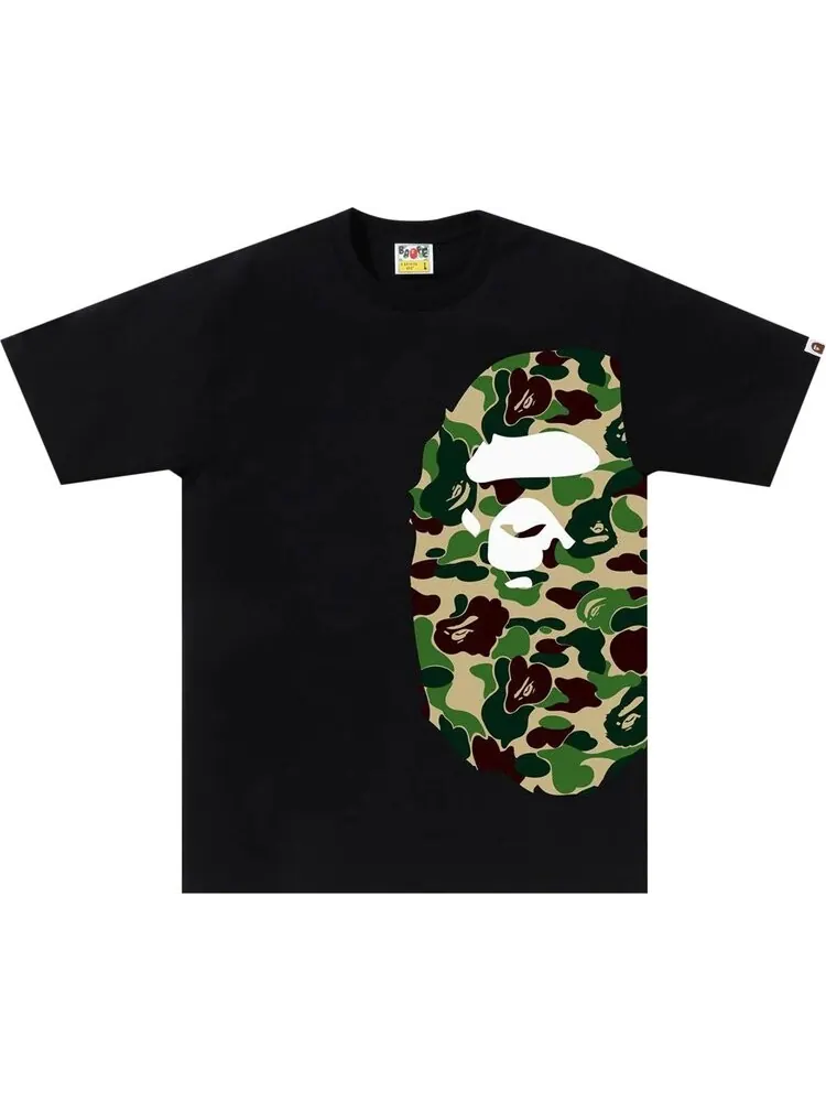 Футболка BAPE ABC Camo Side Big Ape Head 'Black/Green' — изображение 1 из 1, черный
