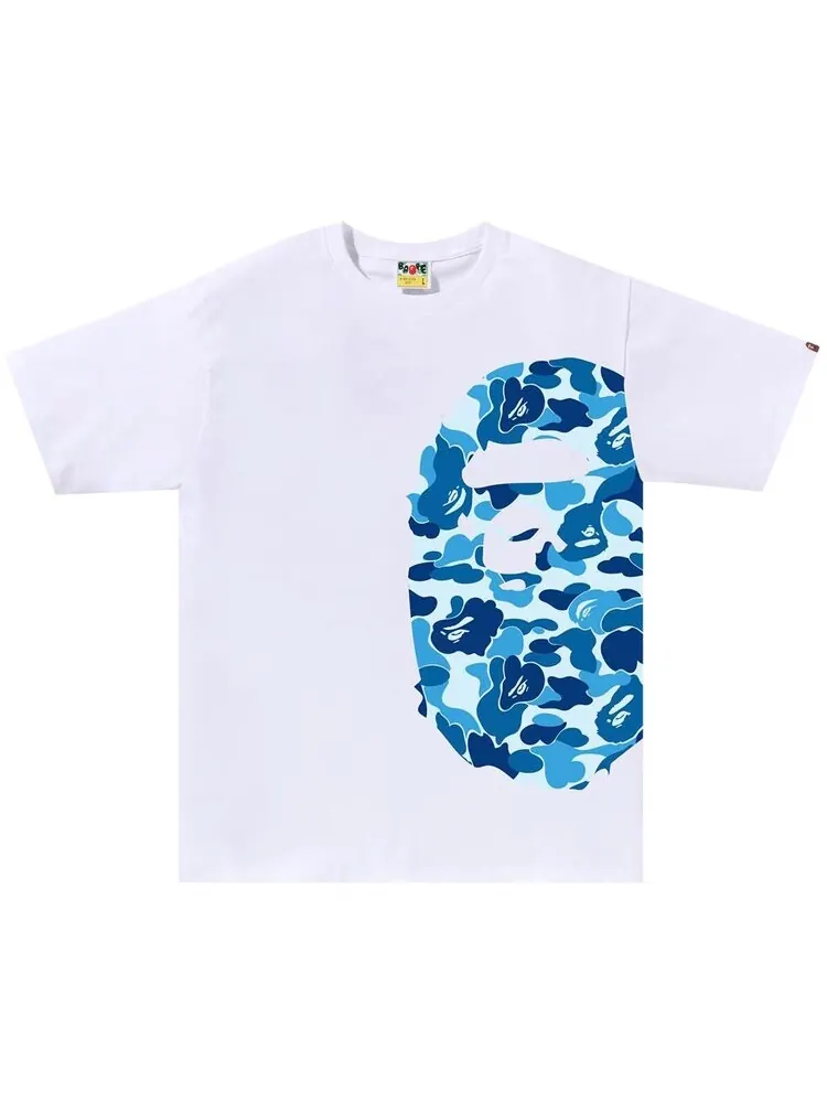 Футболка BAPE ABC Camo Side Big Ape Head 'White/Blue' — изображение 1 из 1, белый