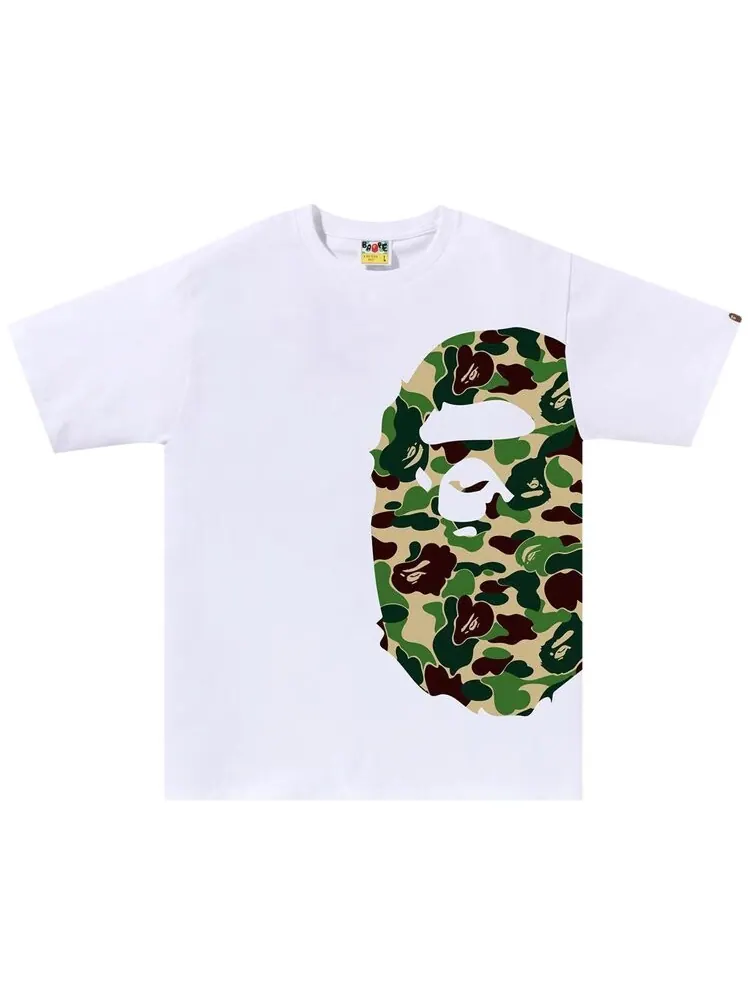 Футболка BAPE ABC Camo Side Big Ape Head 'White/Green' — изображение 1 из 1, белый