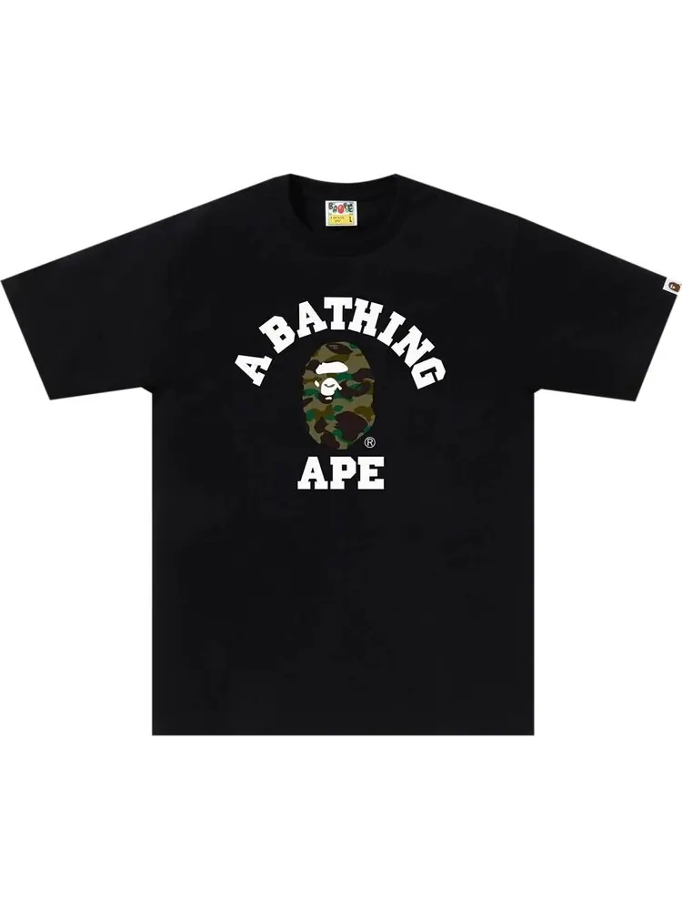 Футболка BAPE 1st Camo College 'Black/Green' — изображение 1 из 1, черный