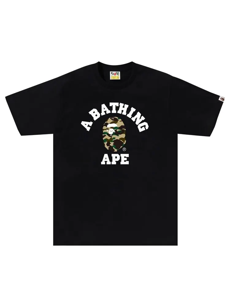 Футболка BAPE 1st Camo College 'Black/Yellow' — изображение 1 из 1, черный
