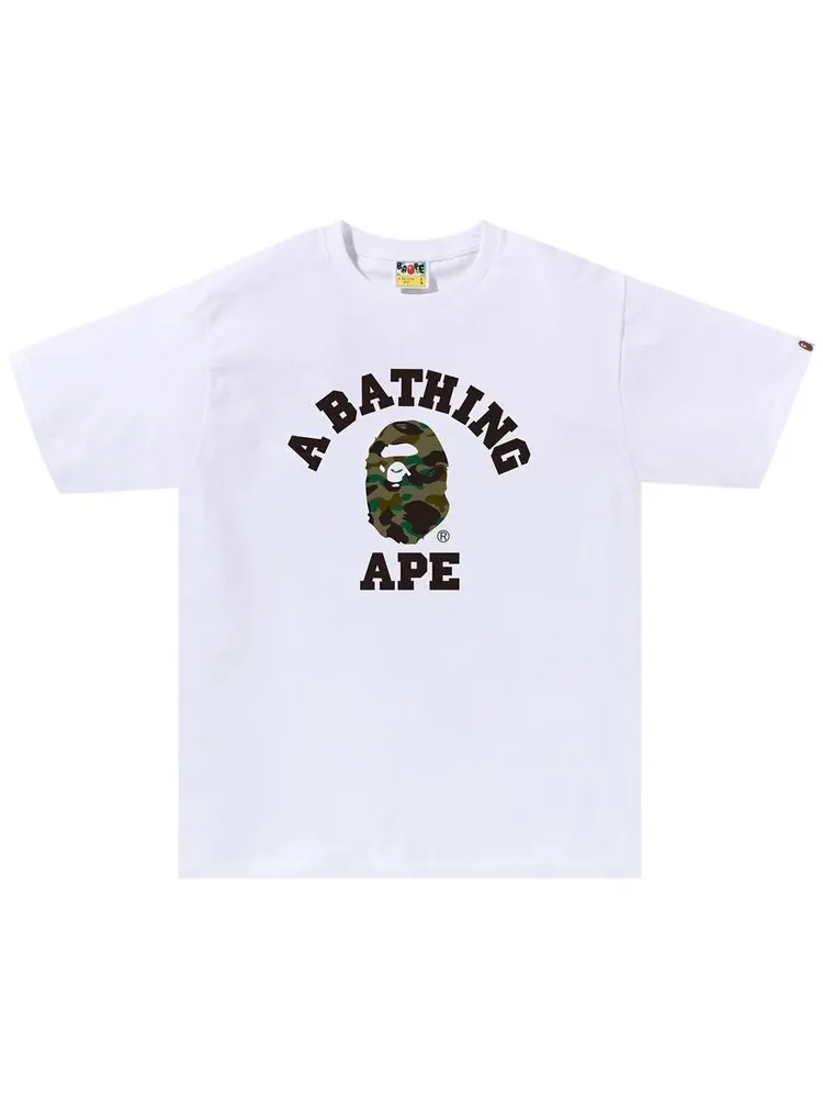 Футболка BAPE 1st Camo College 'White/Green' — изображение 1 из 1, белый