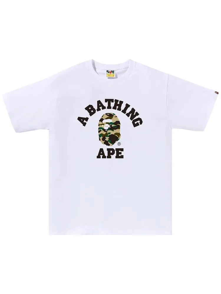 Футболка BAPE 1st Camo College 'White/Yellow' — изображение 1 из 1, белый