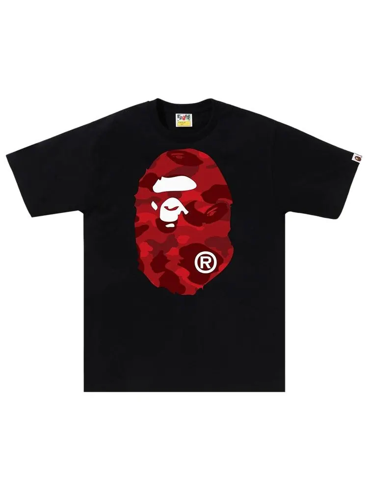 Футболка BAPE Color Camo Big Ape Head Tee — изображение 1 из 2, черный/красный