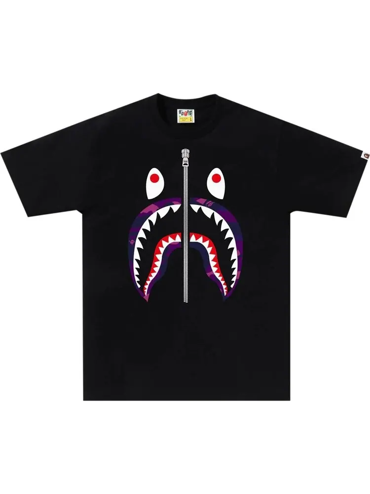 Футболка BAPE Color Camo Shark 'Black/Purple' — изображение 1 из 1, черный