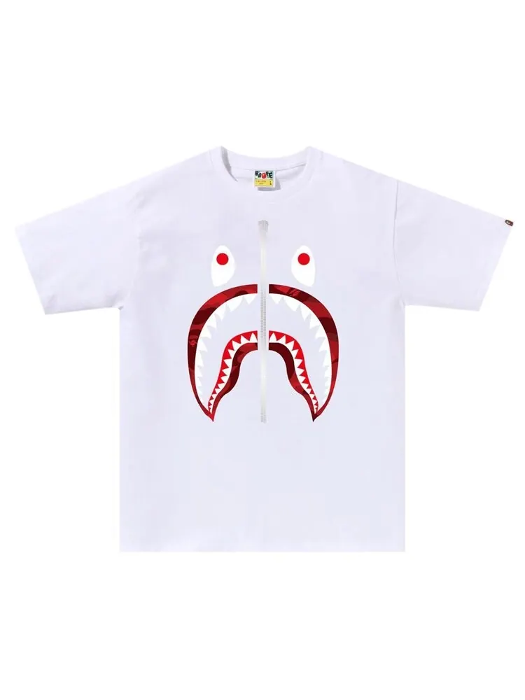 Футболка BAPE Color Camo Shark 'White/Red' — изображение 1 из 1, белый