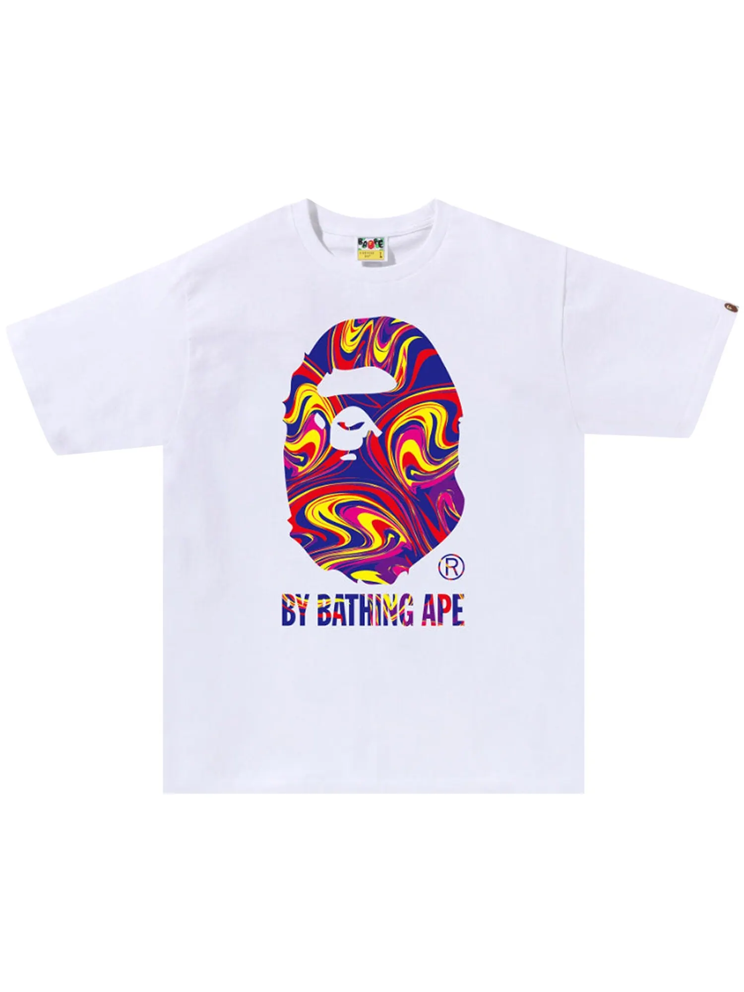 Футболка BAPE Marbling By Bathing Ape Белая