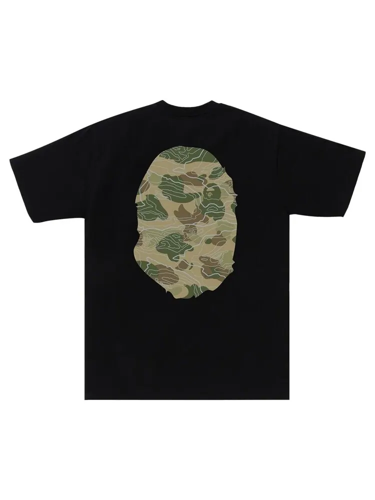 Футболка BAPE Layered Line Camo Big Ape Head 'Black' — изображение 2 из 2, черный