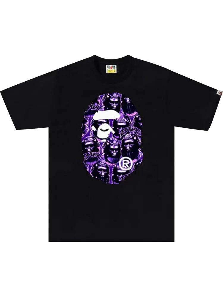 Футболка BAPE Ape Head Graffiti Big Ape Head 'Black/Purple' — изображение 1 из 2, черный