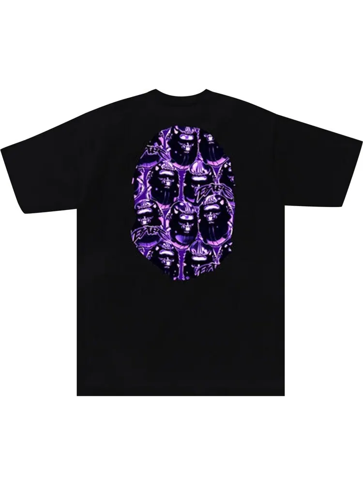 Футболка BAPE Ape Head Graffiti Big Ape Head 'Black/Purple' — изображение 2 из 2, черный