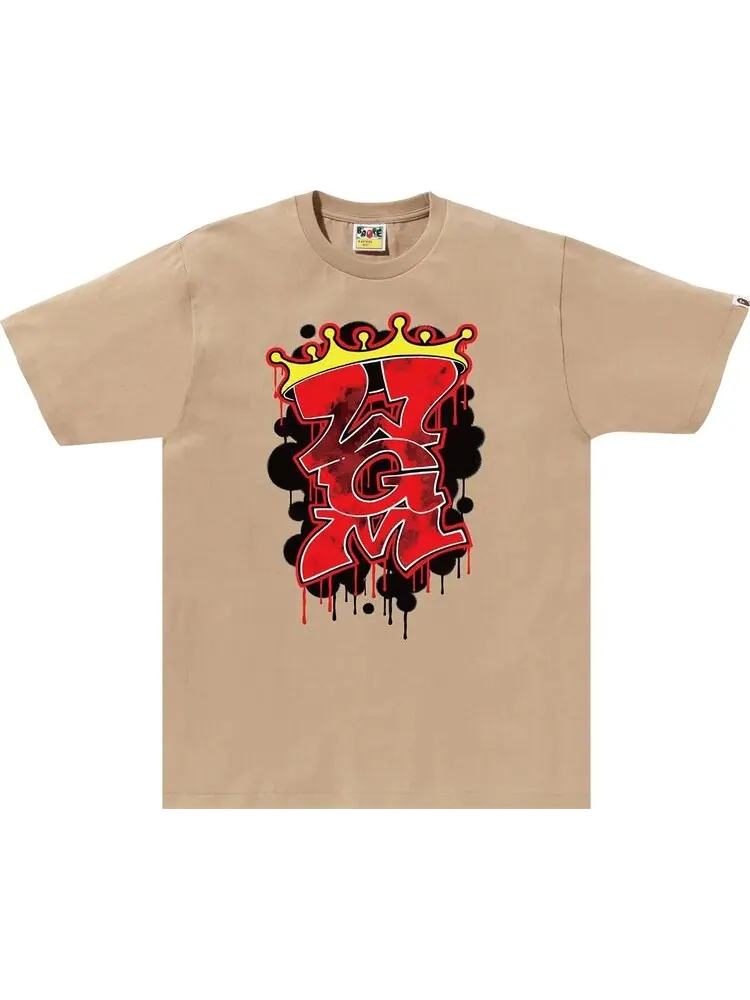 Футболка BAPE Graffiti WGM 'Beige' — изображение 1 из 1, загар