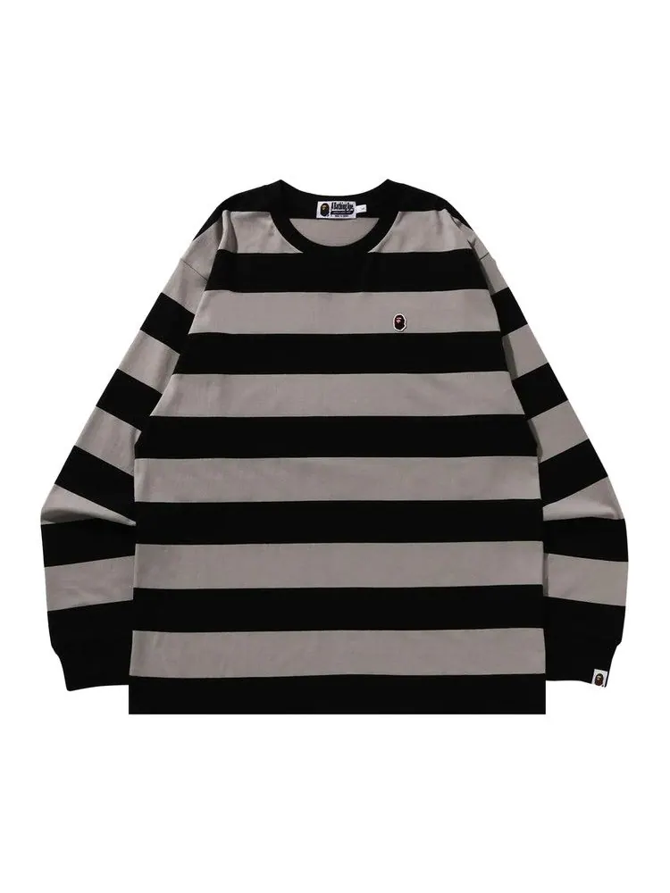 Футболка BAPE Ape Head One Point Hoop Long-Sleeve Tee — изображение 1 из 1, черный