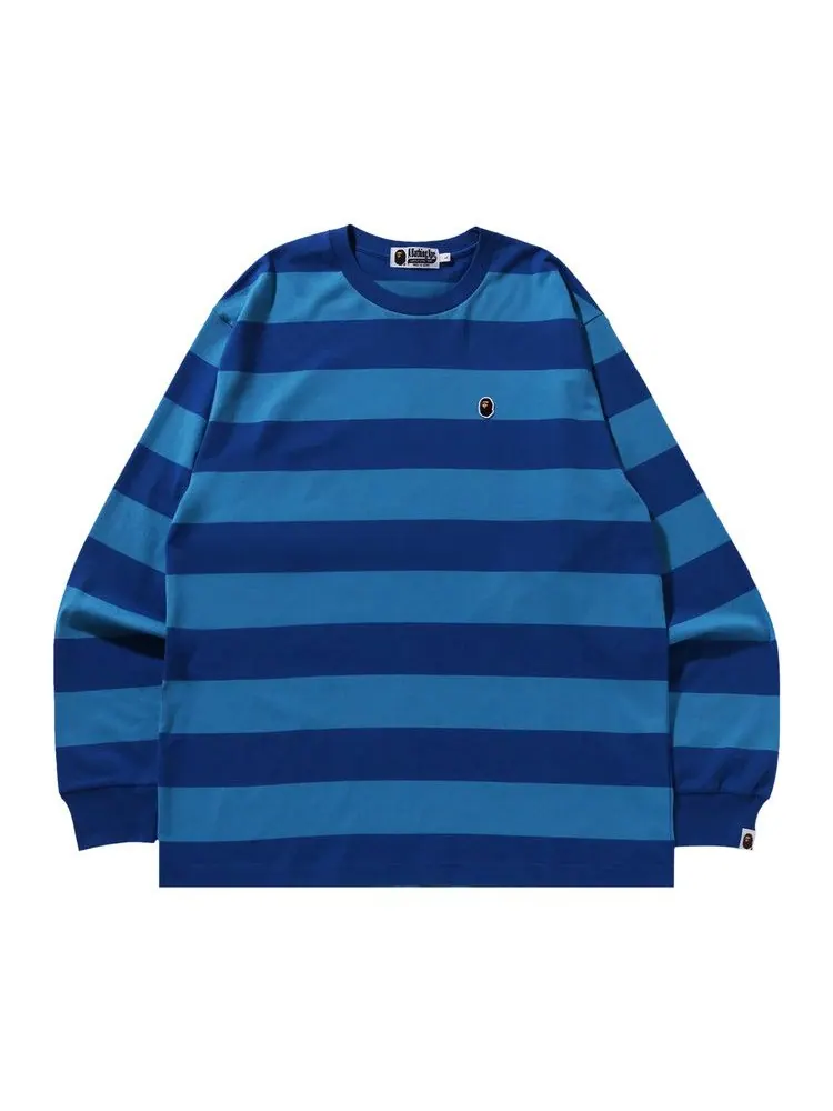 Футболка BAPE Ape Head One Point Hoop Long-Sleeve Tee — изображение 1 из 1, синий