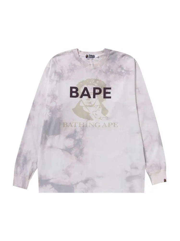 Футболка BAPE Tie Dye Bathing Ape Long-Sleeve Tee — изображение 1 из 1, белый