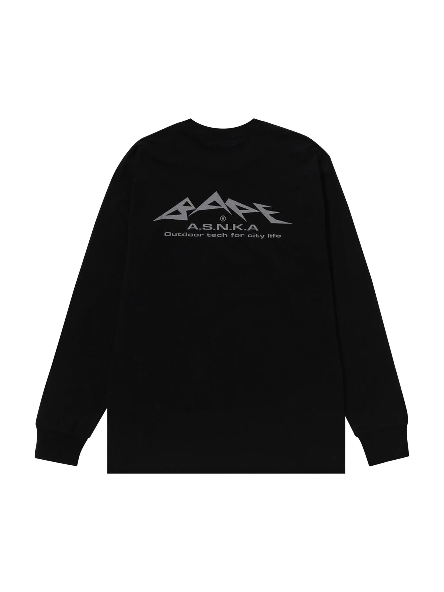 Футболка с длинными рукавами со светоотражающим принтом BAPE — изображение 2 из 2, черный