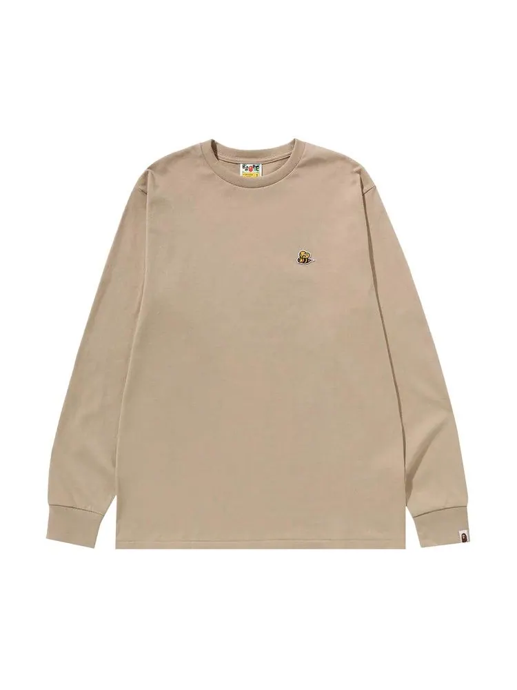 Футболка BAPE Bee One Point Long-Sleeve Tee — изображение 1 из 1, бежевый