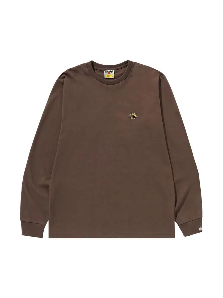 Футболка BAPE Bee One Point Long-Sleeve Tee — изображение 1 из 1, коричневый
