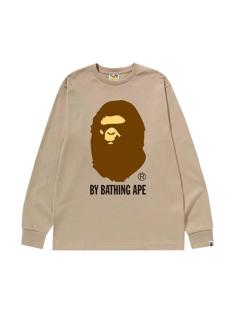 Футболка BAPE By Bathing Ape Long-Sleeve Tee — изображение 1 из 1, бежевый