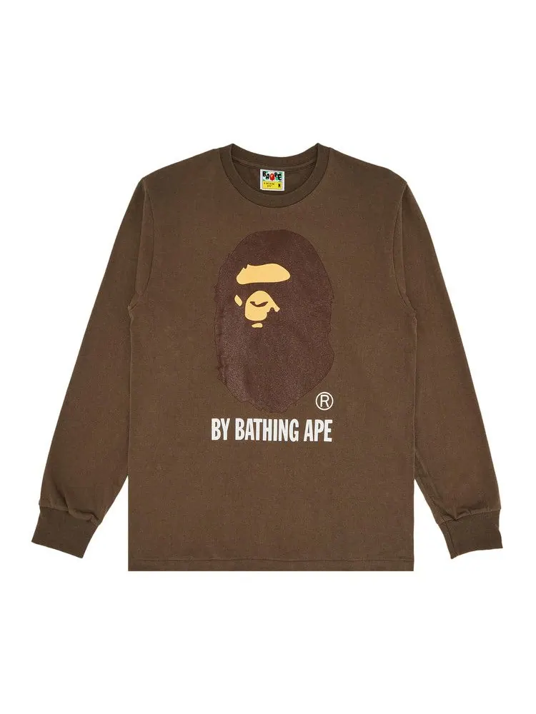 Футболка BAPE By Bathing Ape Long-Sleeve Tee — изображение 1 из 3, коричневый