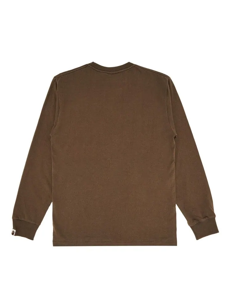 Футболка BAPE By Bathing Ape Long-Sleeve Tee — изображение 2 из 3, коричневый