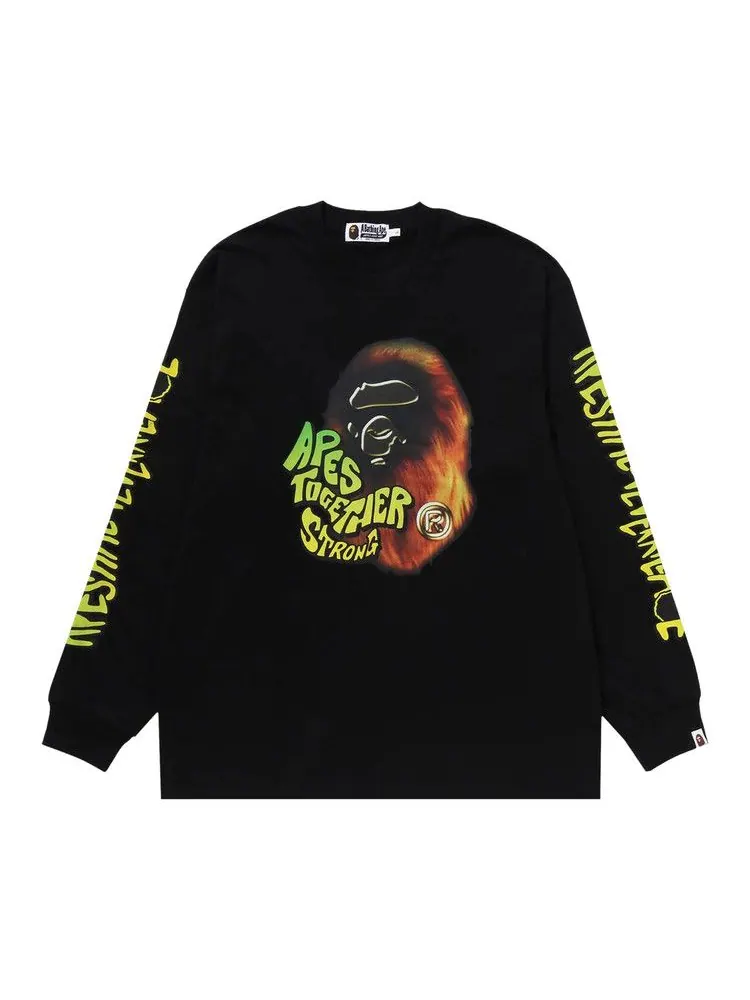 Футболка BAPE Sport Graphic Long-Sleeve Tee — изображение 1 из 1, черный