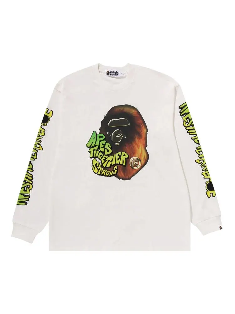 Футболка BAPE Sport Graphic Long-Sleeve Tee — изображение 1 из 1, белый