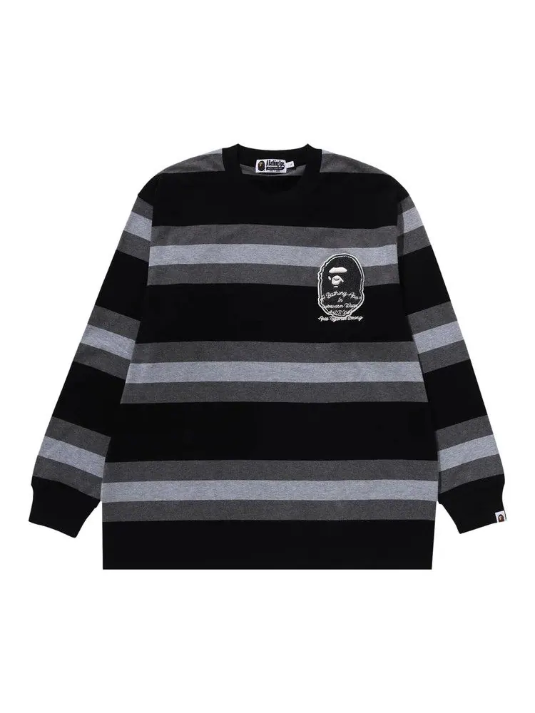 Футболка BAPE Badge Hoop Long-Sleeve Tee — изображение 1 из 1, черный