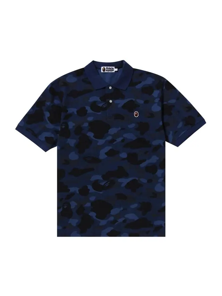 Поло BAPE Color Camo Ape Head One Point Polo — изображение 1 из 1, темно-синий
