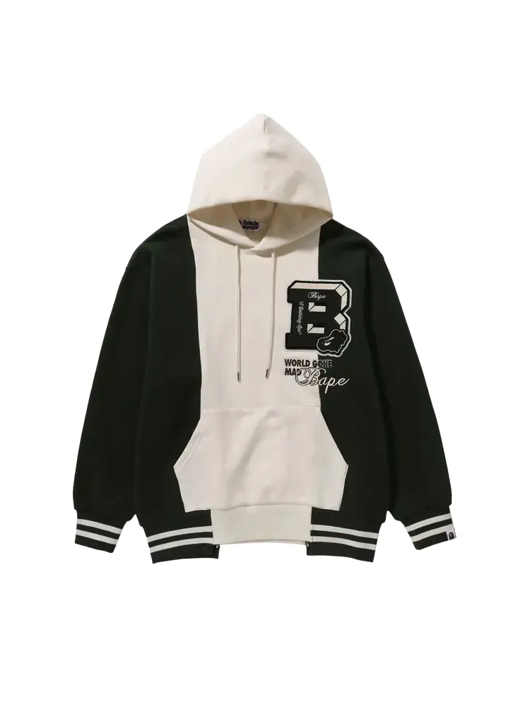 Худи BAPE Badges Color Blocking 'Ivory' — изображение 1 из 1, белый