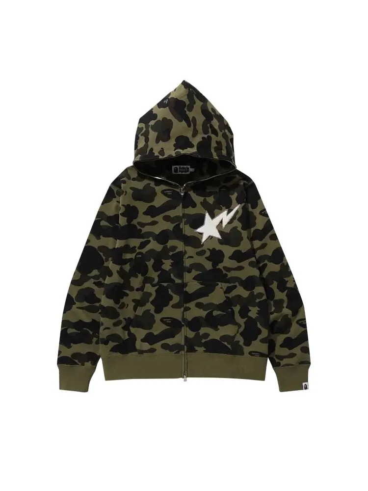 Худи BAPE 1st Camo Full Zip 'Green' — изображение 1 из 1, зеленый