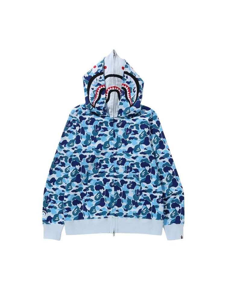 Худи BAPE ABC Camo Double Shark Full Zip 'Blue' — изображение 2 из 4, синий