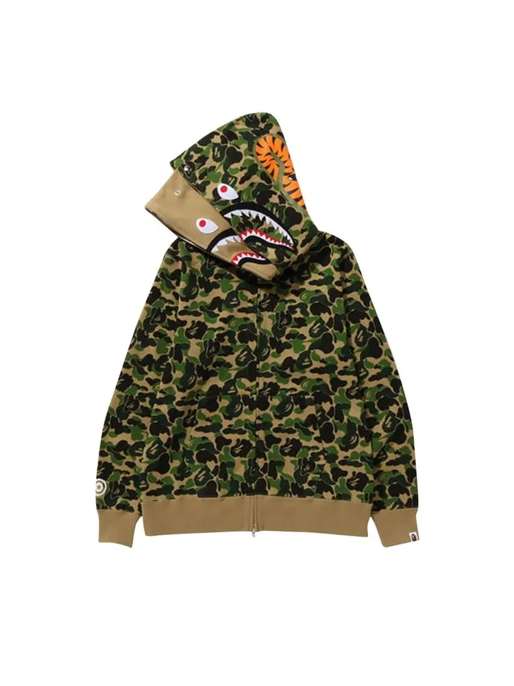 Худи BAPE ABC Camo Double Shark Full Zip 'Green' — изображение 3 из 3, зеленый
