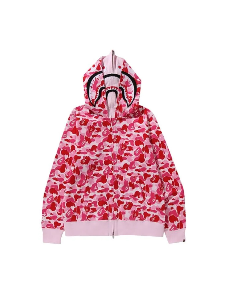 Худи BAPE ABC Camo Double Shark Full Zip 'Pink' — изображение 2 из 4, розовый