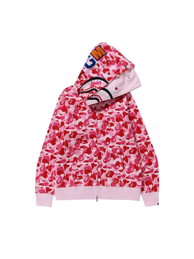 Худи BAPE ABC Camo Double Shark Full Zip 'Pink' — изображение 3 из 4, розовый