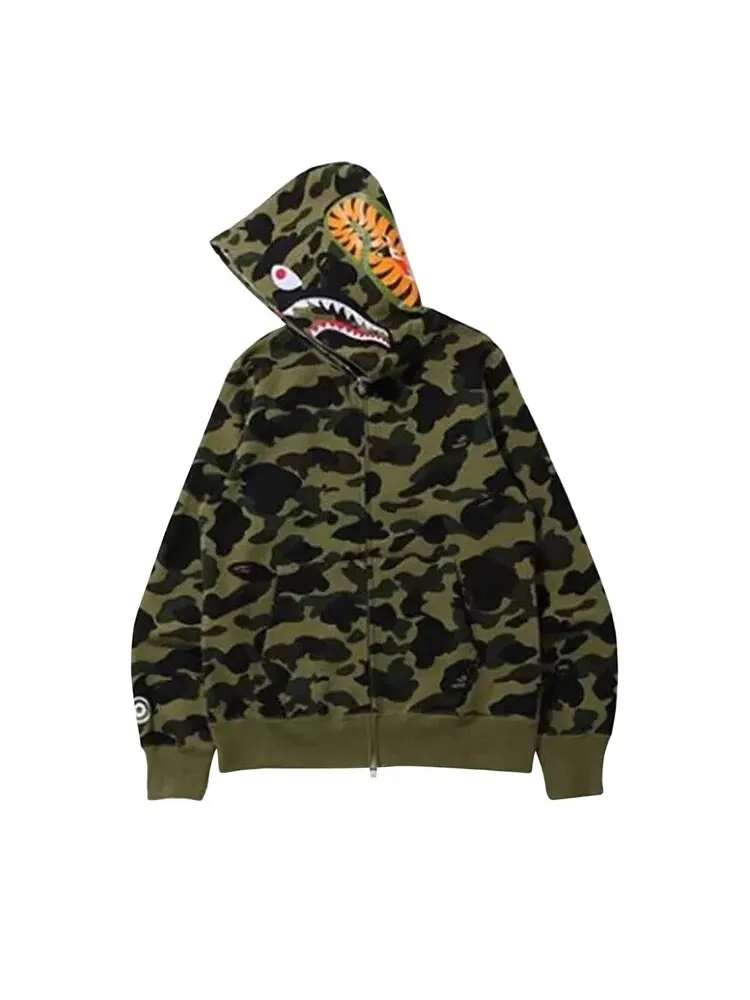 Худи BAPE Camo Shark Full Zip — изображение 2 из 2, зеленый