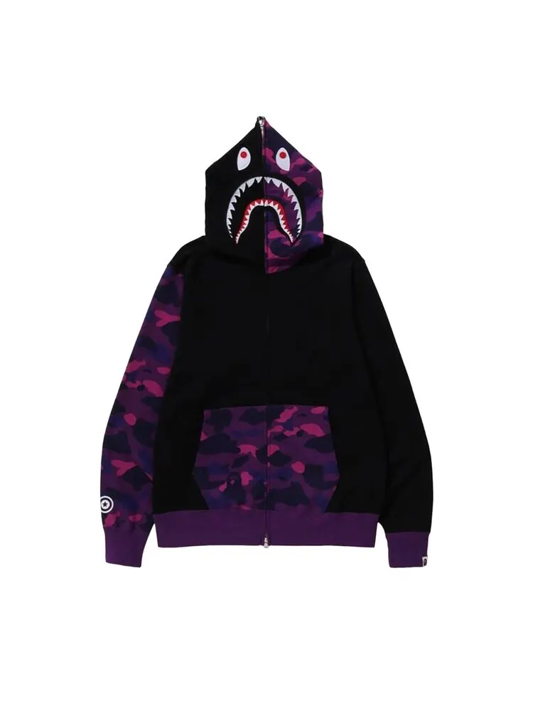 Худи BAPE Color Camo Shark Full Zip 'Purple' — изображение 1 из 3, фиолетовый