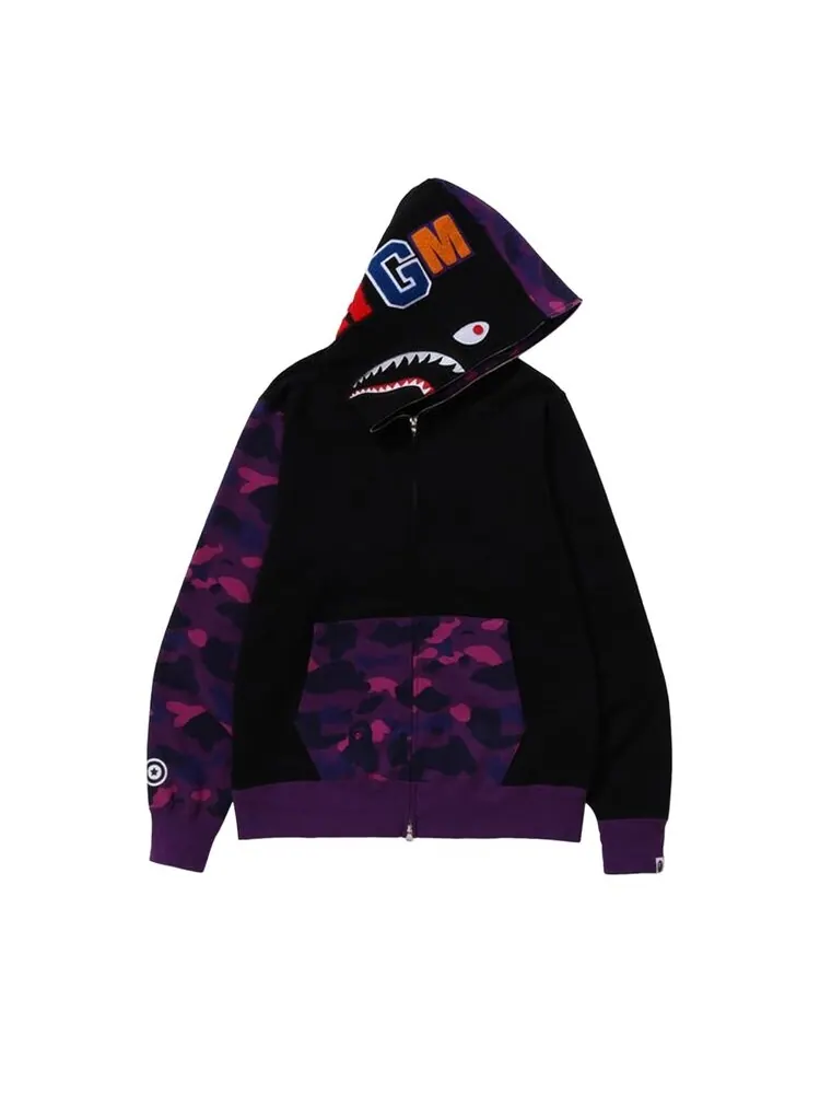 Худи BAPE Color Camo Shark Full Zip 'Purple' — изображение 2 из 3, фиолетовый
