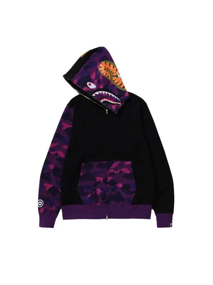 Худи BAPE Color Camo Shark Full Zip 'Purple' — изображение 3 из 3, фиолетовый