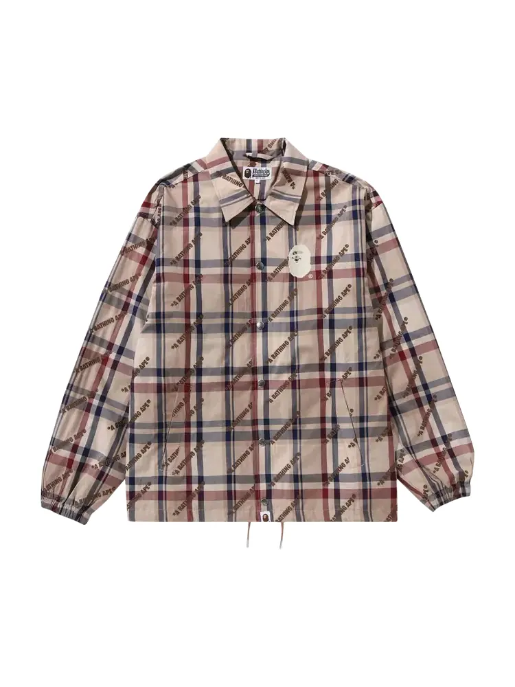 Куртка BAPE Logo Check Pattern Coach 'Beige' — изображение 1 из 1, бежевый