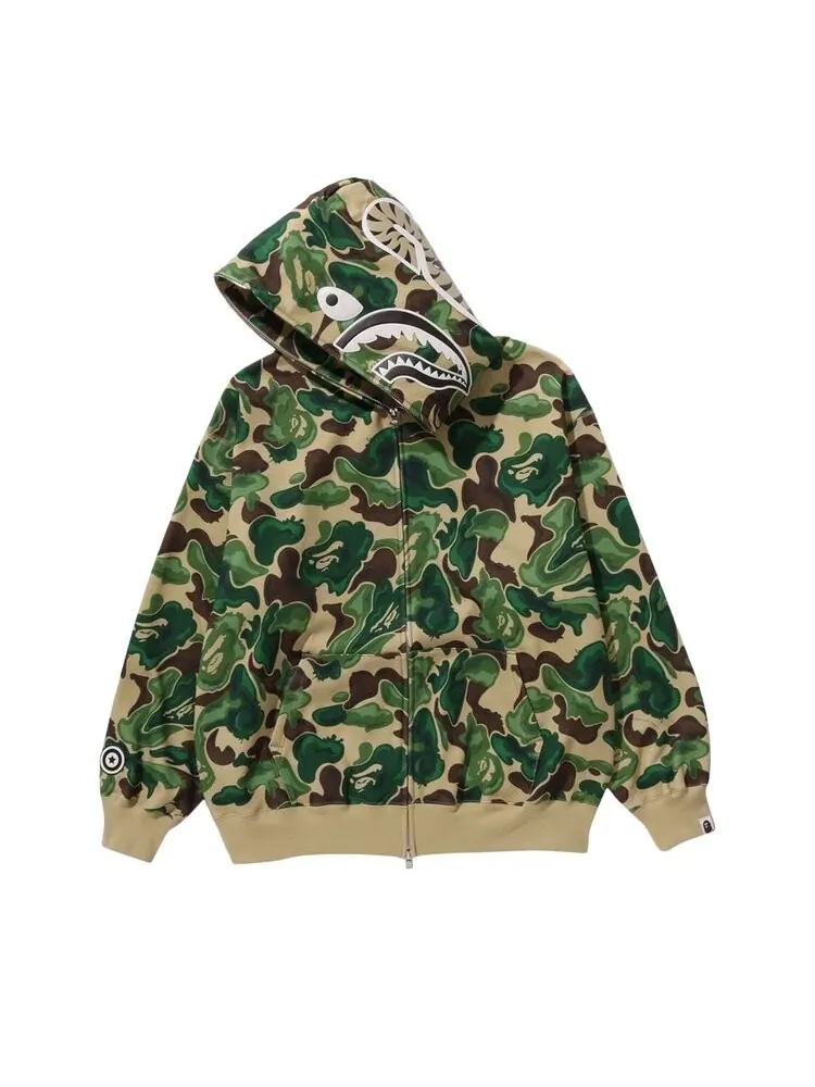 Худи BAPE Art Camo Shark Full Zip 'Green' — изображение 2 из 2, зеленый