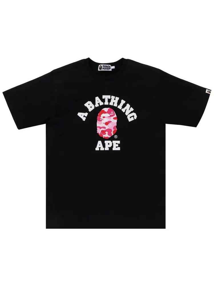 Футболка BAPE ABC Camo College Organic Tee — изображение 1 из 1, черный/розовый