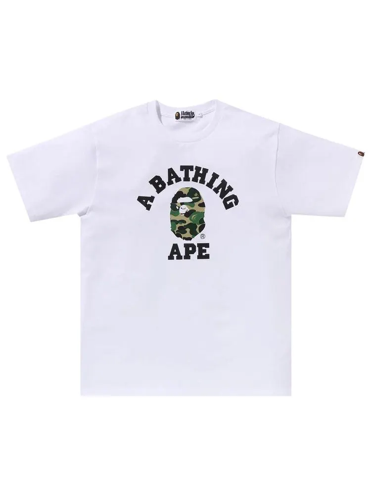 Футболка BAPE ABC Camo College Organic Tee — изображение 1 из 1, белый/зеленый